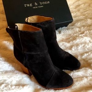 Rag & Bone Classic Newbury Charcoal Gray Suede Booties